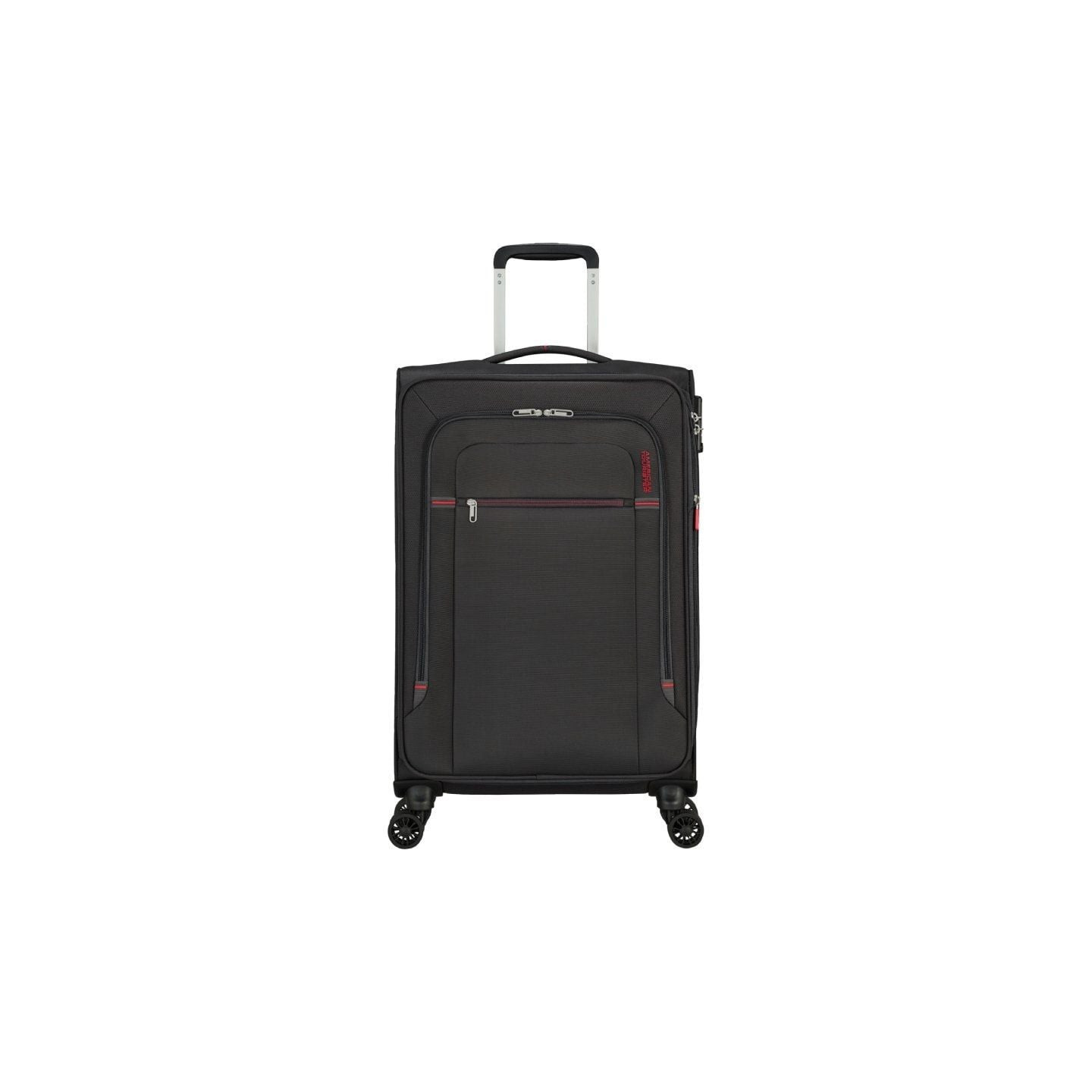 Maleta mediana american tourister crosstrack spinner expansible 67cm/ 67.5x42x27.5cm/ 4 ruedas/ gris y rojo