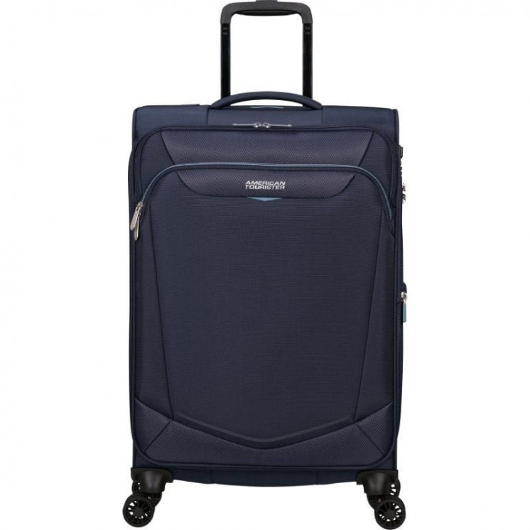 Maleta mediana american tourister summerride spinner 69cm/ 69x43x29cm/ 4 ruedas/ azul marino