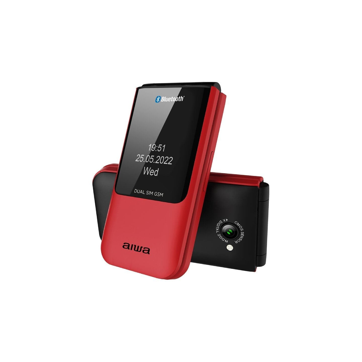 Teléfono móvil aiwa fp-24rd para personas mayores/ rojo