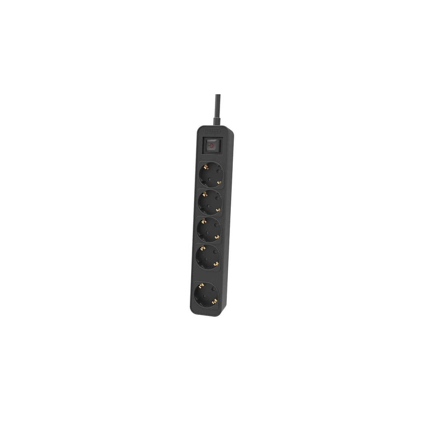 Regleta con interruptor philips chp2154b/10/ 5 tomas de corriente/ cable 1.5m/ negro