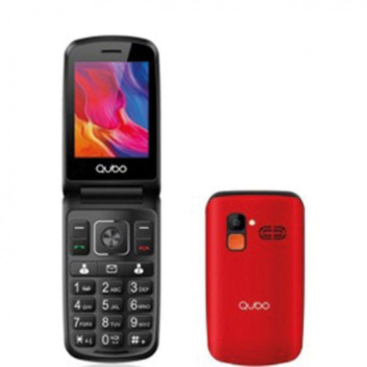 Teléfono móvil qubo p-210nwrd para personas mayores/ rojo