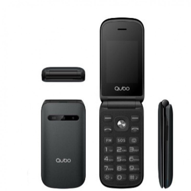 Teléfono móvil qubo x-209bkmkii para personas mayores/ negro