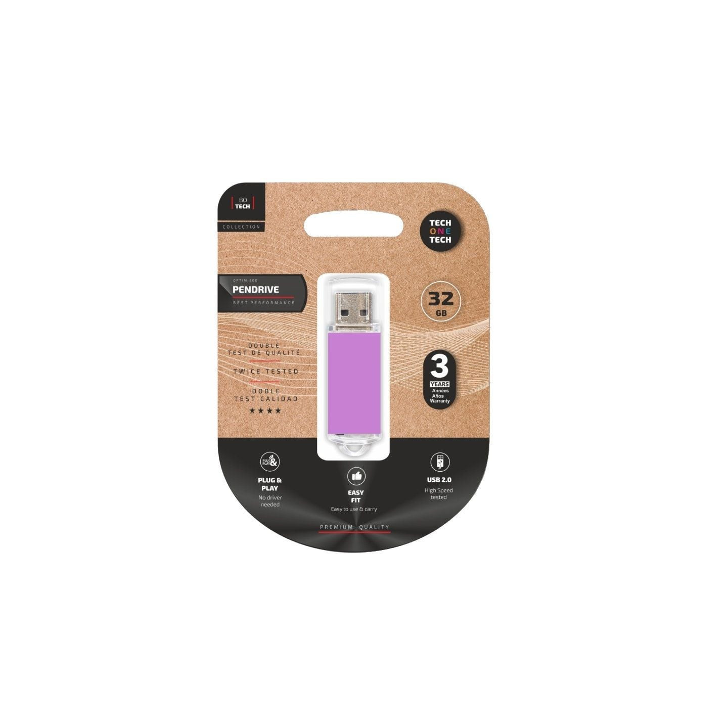 Pendrive 32gb tech one tech basic usb 2.0/ purpura claro