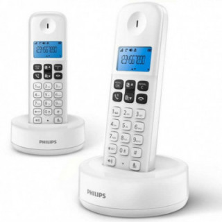 Teléfono inalámbrico philips d1612w/34/ pack duo/ blanco