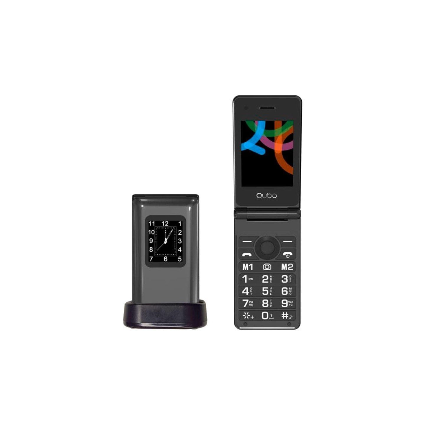 Teléfono móvil qubo x-28bkc para personas mayores/ negro