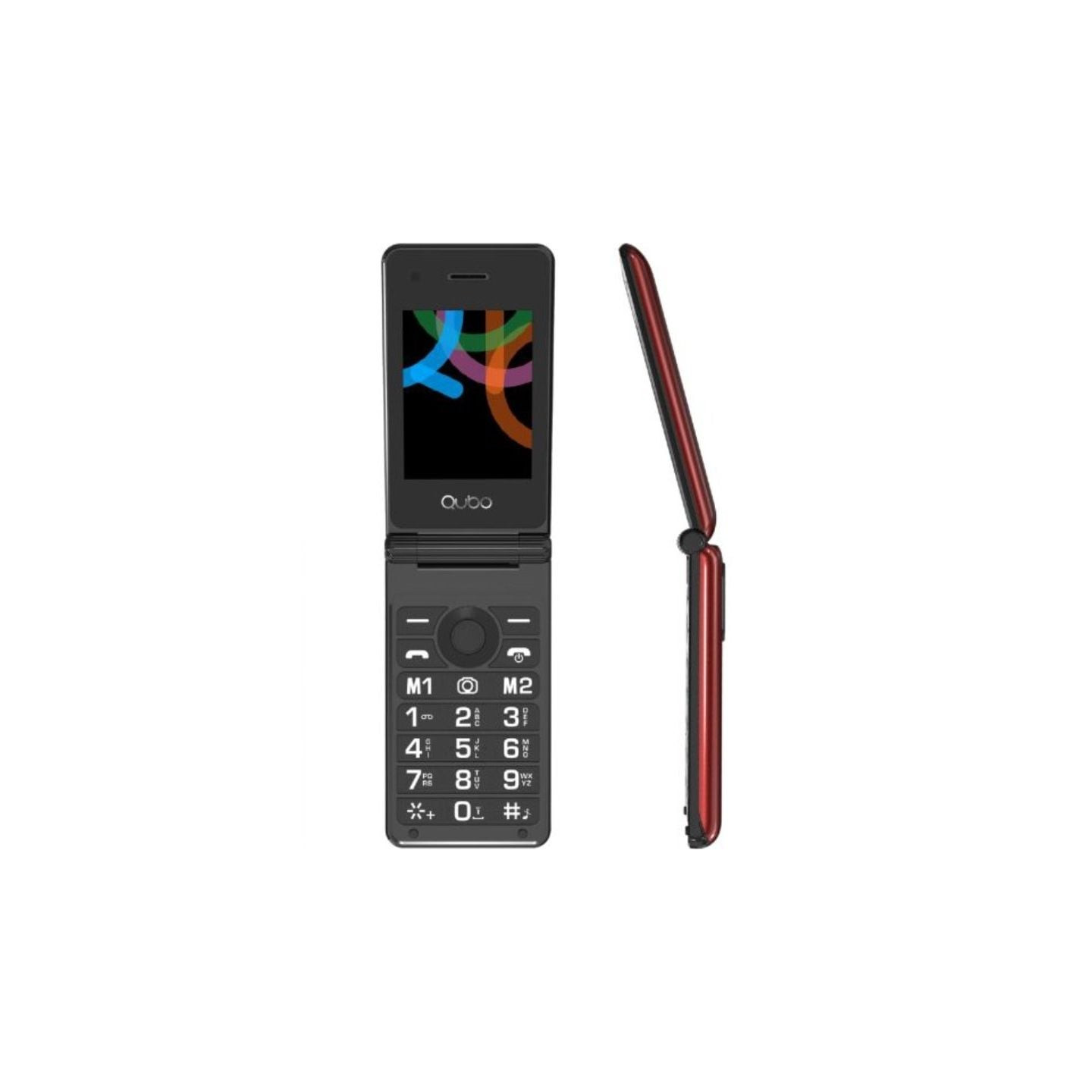 Teléfono móvil qubo x-28rd para personas mayores/ rojo