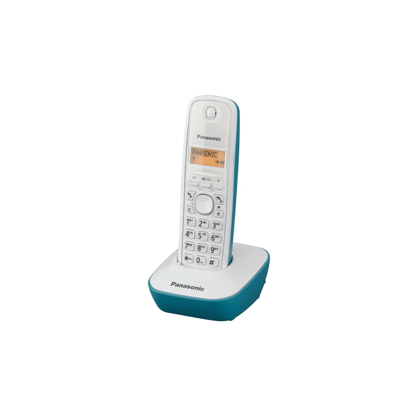 Teléfono inalámbrico panasonic kx-tg1611/ blanco/ azul