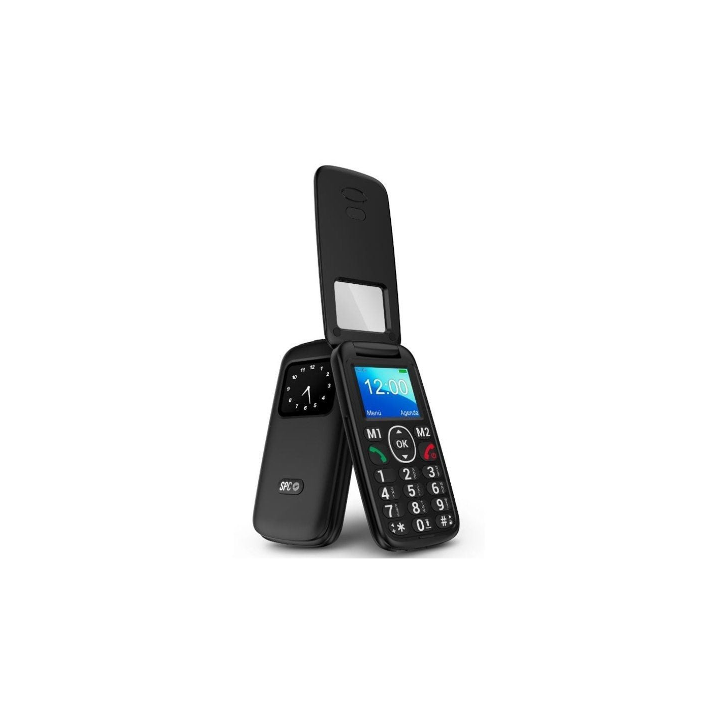 Teléfono móvil spc titan view para personas mayores/ negro