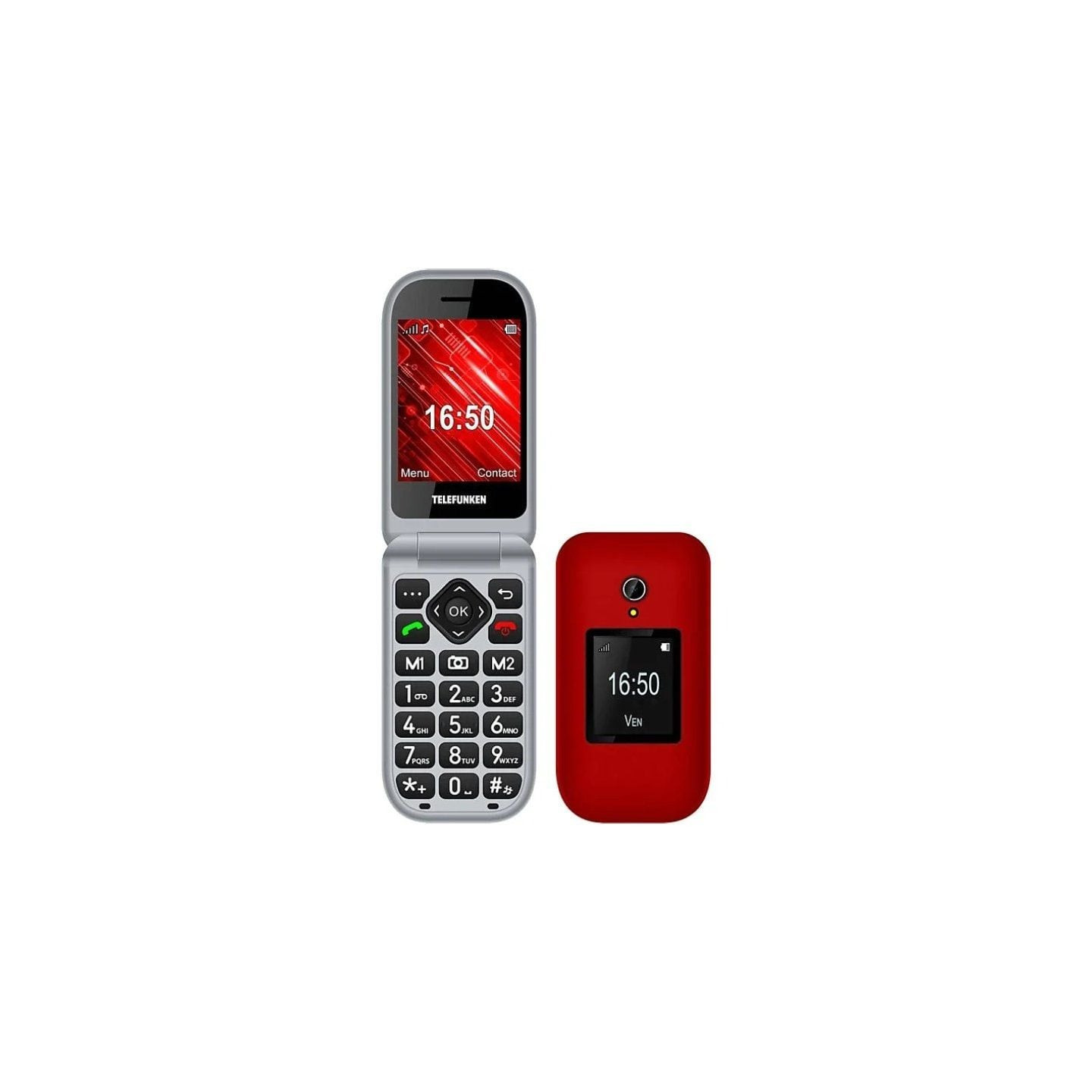 Teléfono móvil telefunken s460 para personas mayores/ rojo