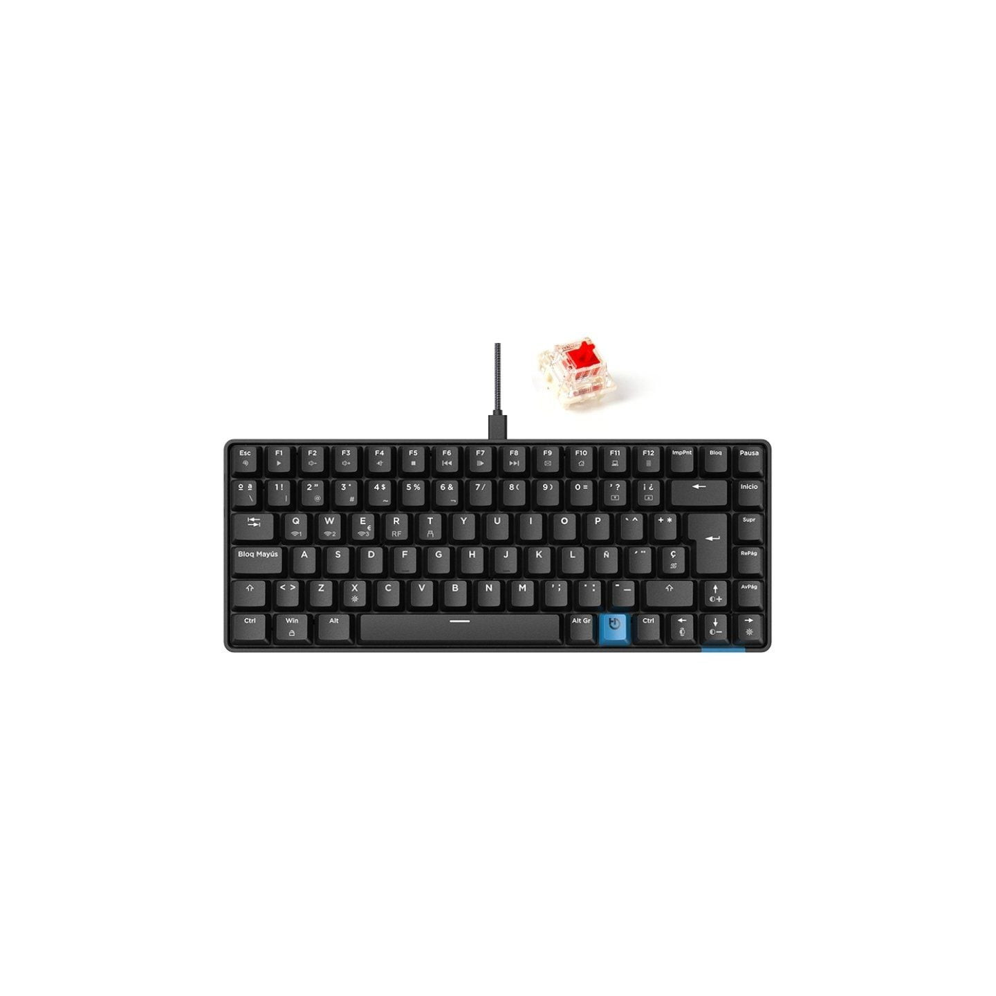 Teclado Gaming Mecánico Inalámbrico Hiditec GM1K/ Hot-Swap switch Gateron Red