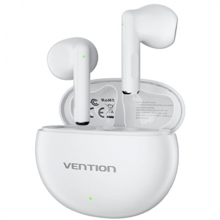 Auriculares bluetooth vention elf 06 nbkw0 con estuche de carga/ autonomía 6h/ blancos