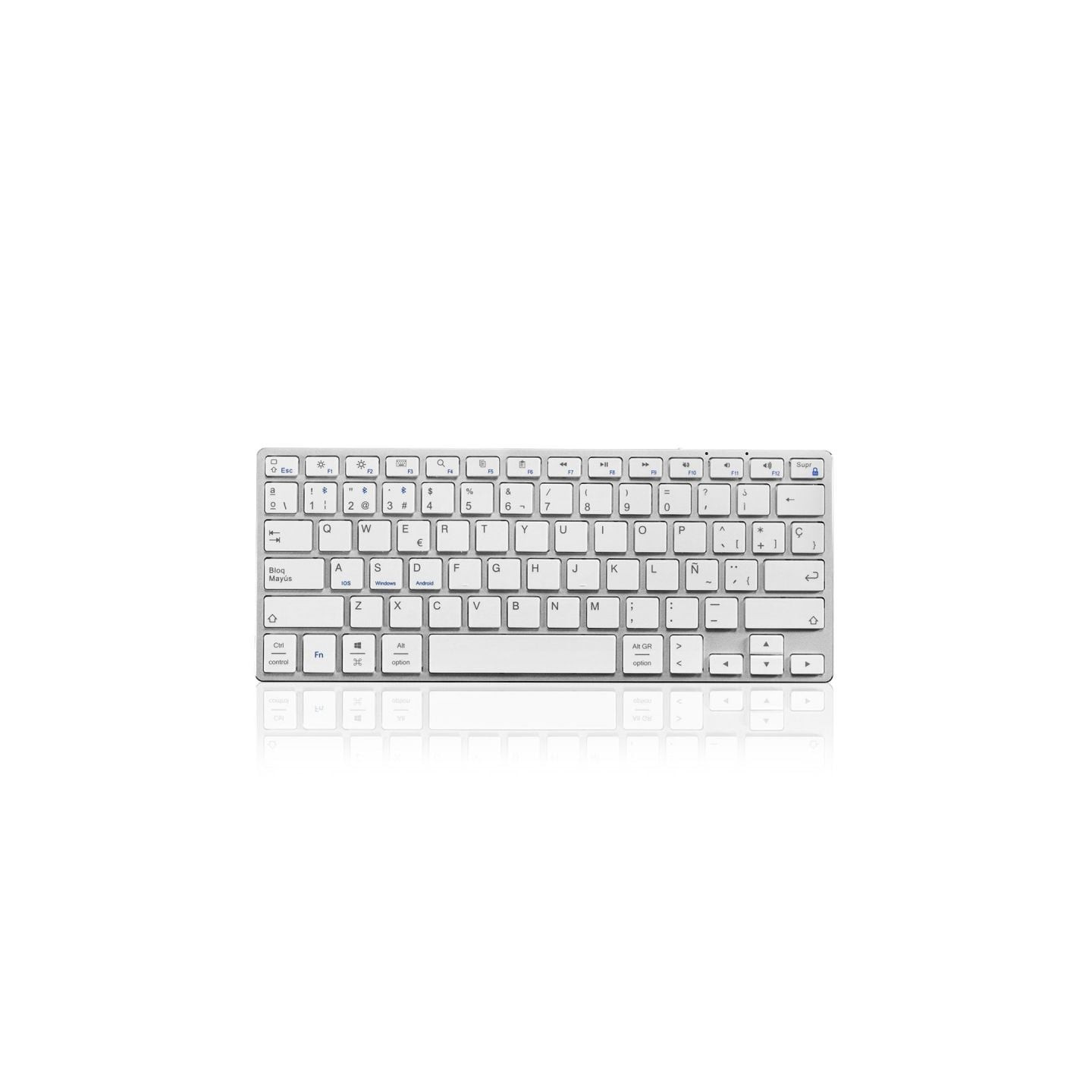 Teclado compacto inalámbrico por bluetooth subblim advance compact/ plata