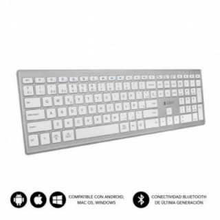 Teclado inalámbrico por bluetooth subblim 2pue200 pure extended/ plata