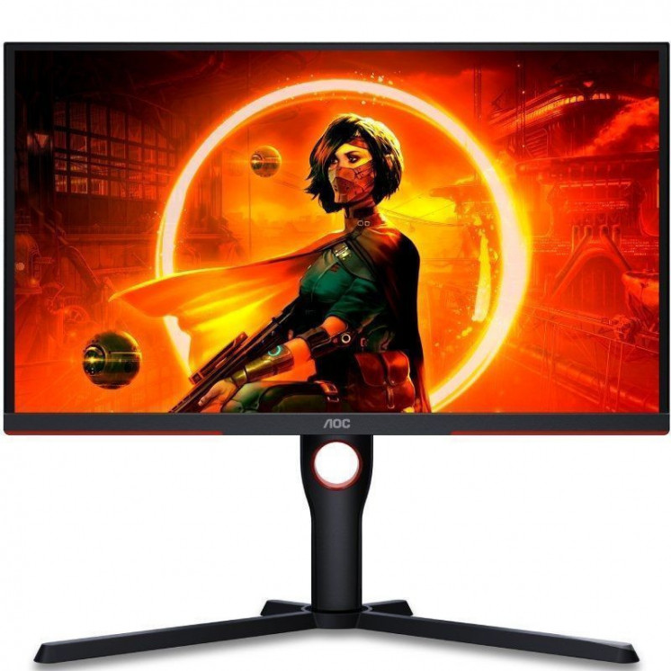 Monitor gaming aoc 25g3zm/bk 24.5'/ full hd/ 0.5ms/ 240hz/ va/ regulable en altura/ negro y rojo