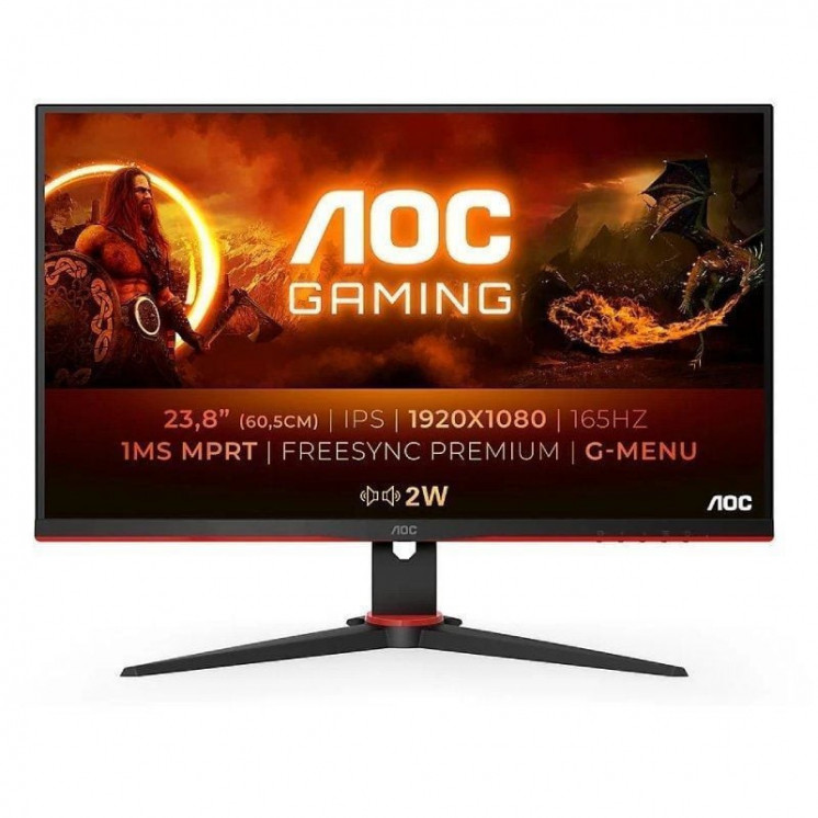 Monitor gaming aoc 24g2spae/bk 23.8'/ full hd/ 1ms/ 165hz/ ips/ multimedia/ negro