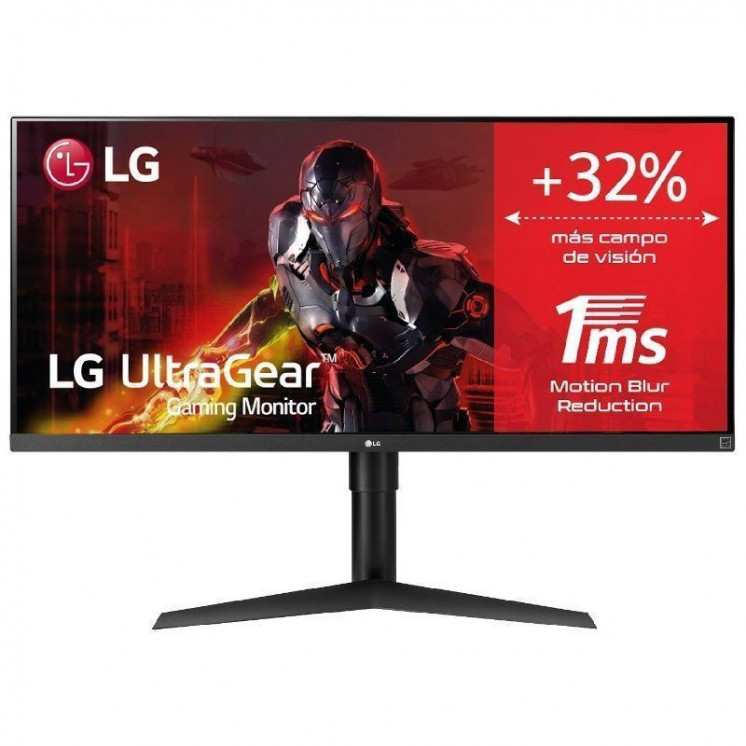 Monitor gaming ultrapanorámico lg 34wp65g-b 34'/ wfhd/ 1ms/ 75hz/ ips/ regulable en altura/ negro