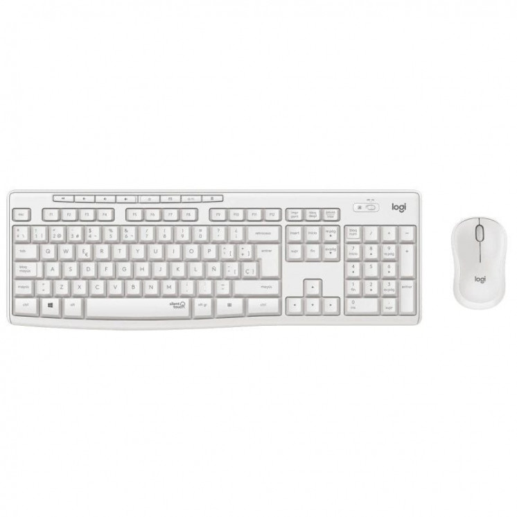 Teclado y ratón inalámbricos logitech silent touch mk295/ blanco