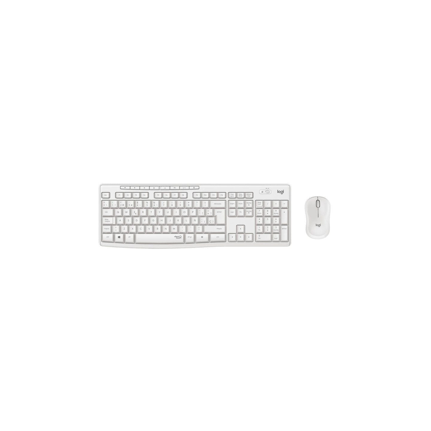 Teclado y ratón inalámbricos logitech silent touch mk295/ blanco