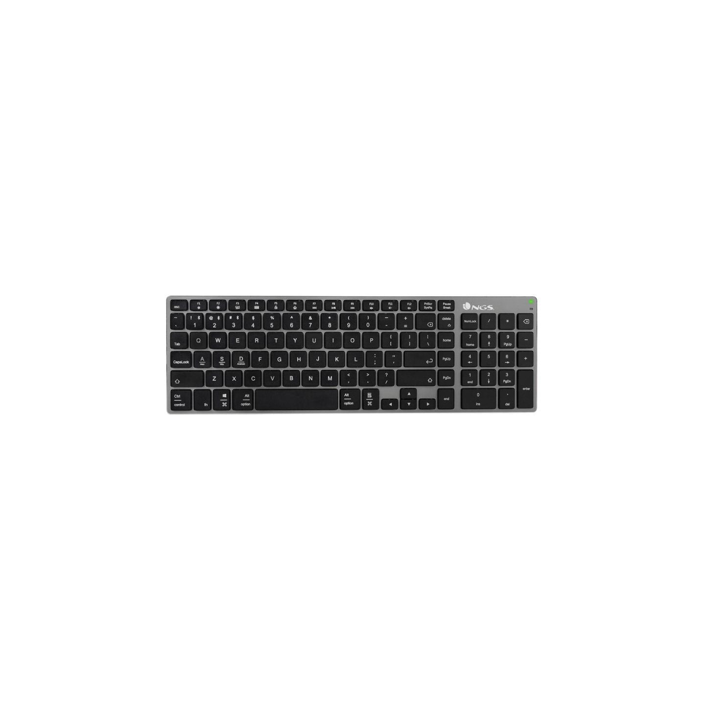 Teclado inalámbrico por bluetooth ngs fortune-bt/ gris