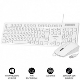 Teclado y ratón subblim combo business slim silencioso/ blanco