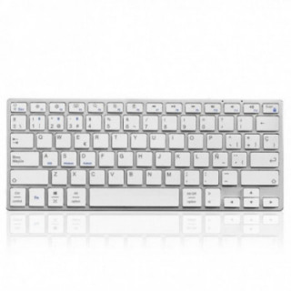 Teclado compacto inalámbrico por bluetooth subblim advance compact/ plata