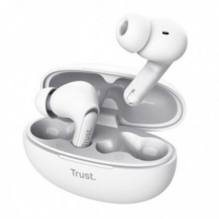 Auriculares bluetooth trust yavi enc con estuche de carga/ blancos