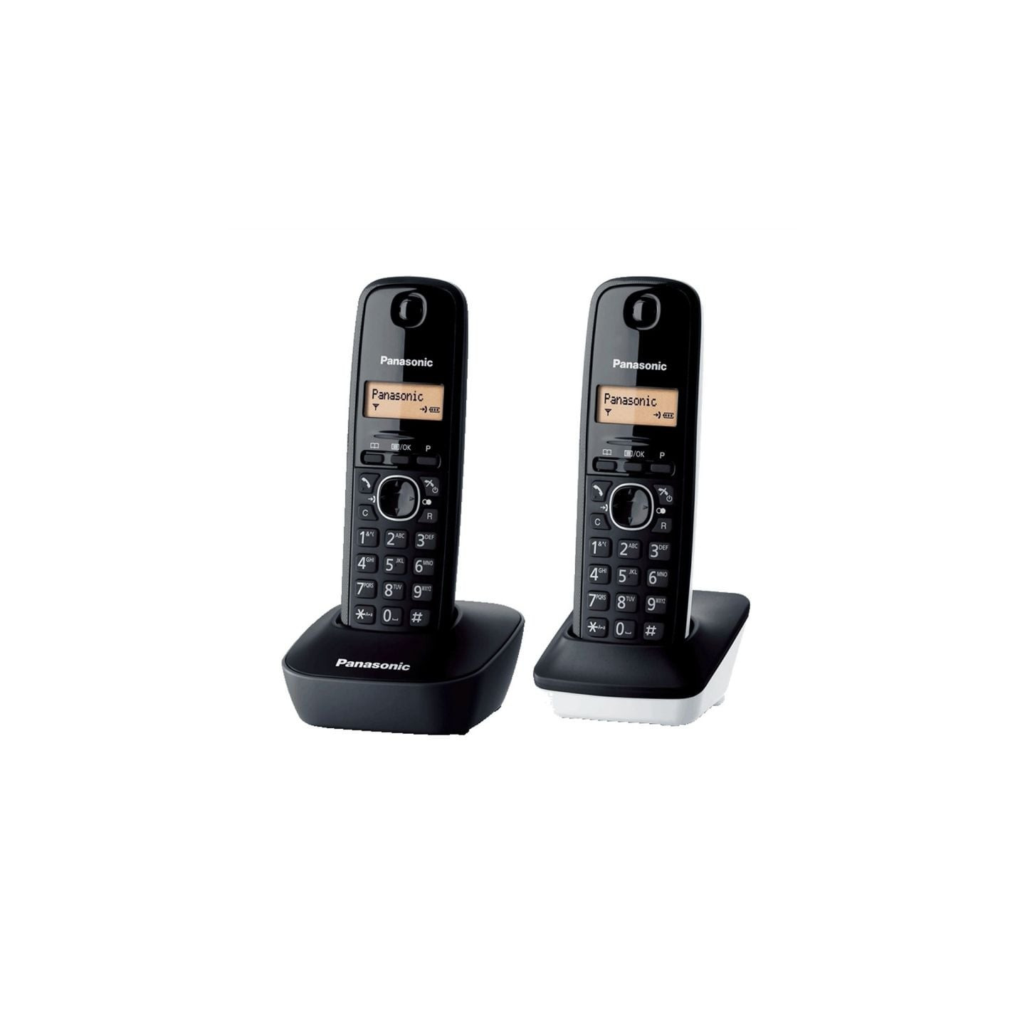 Teléfono inalámbrico panasonic kx-tg1612sp1/ pack duo/ negro