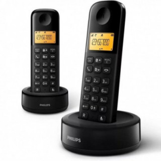 Teléfono inalámbrico philips d1602b/34/ pack duo/ negro