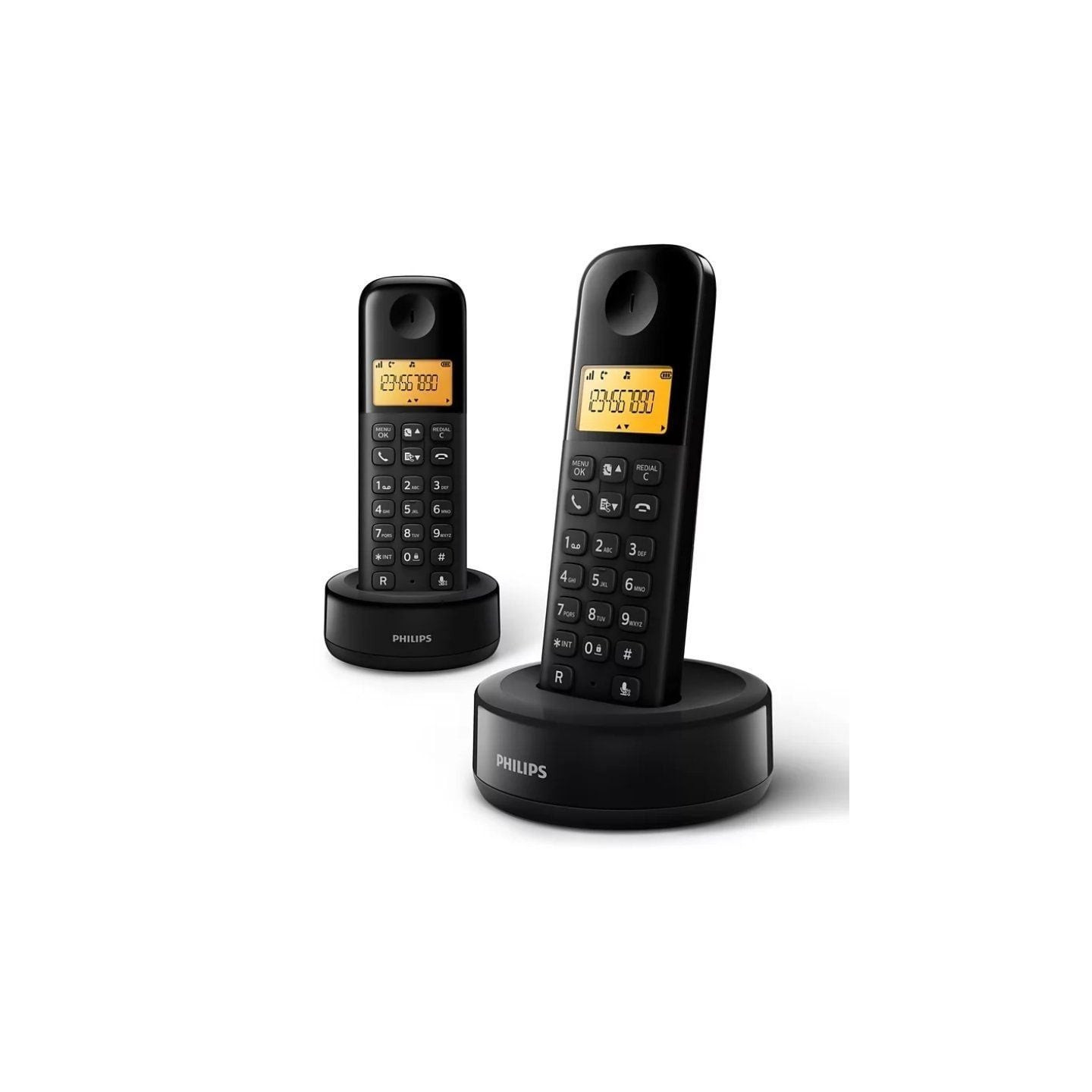 Teléfono inalámbrico philips d1602b/34/ pack duo/ negro