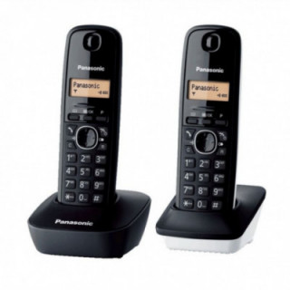 Teléfono inalámbrico panasonic kx-tg1612sp1/ pack duo/ negro