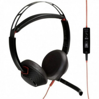 Auriculares plantronics blackwire c5220/ con micrófono/ jack 3.5/ usb/ negros