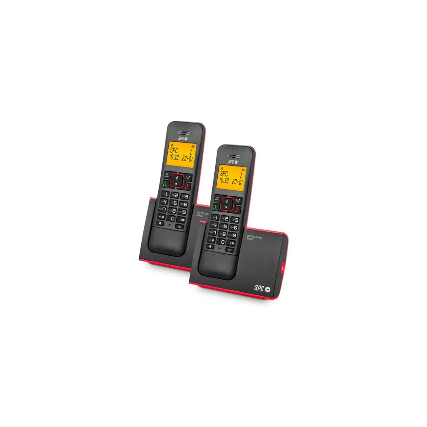 Teléfono inalámbrico spc blade 7292rc2/ pack duo/ rojo y negro