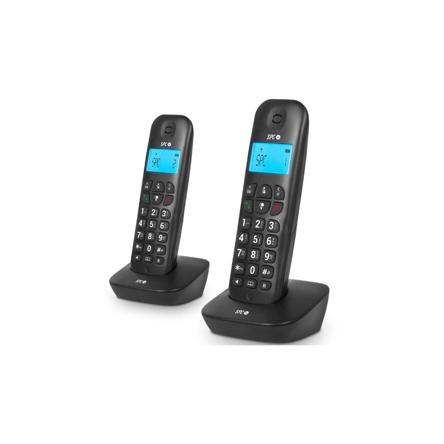 Teléfono inalámbrico spc air pro duo 7302n/ pack duo/ negro