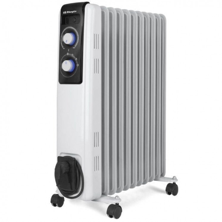 Radiador de aceite orbegozo rf 2500a/ 3 potencias/ 1000-1500-2500w/ 11 elementos caloríficos