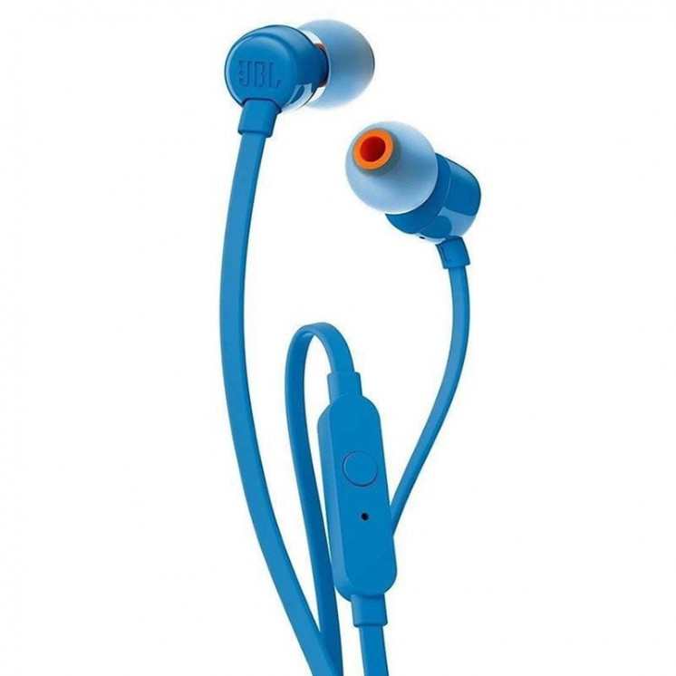 Auriculares intrauditivos jbl tune 110/ con micrófono/ jack 3.5/ azules