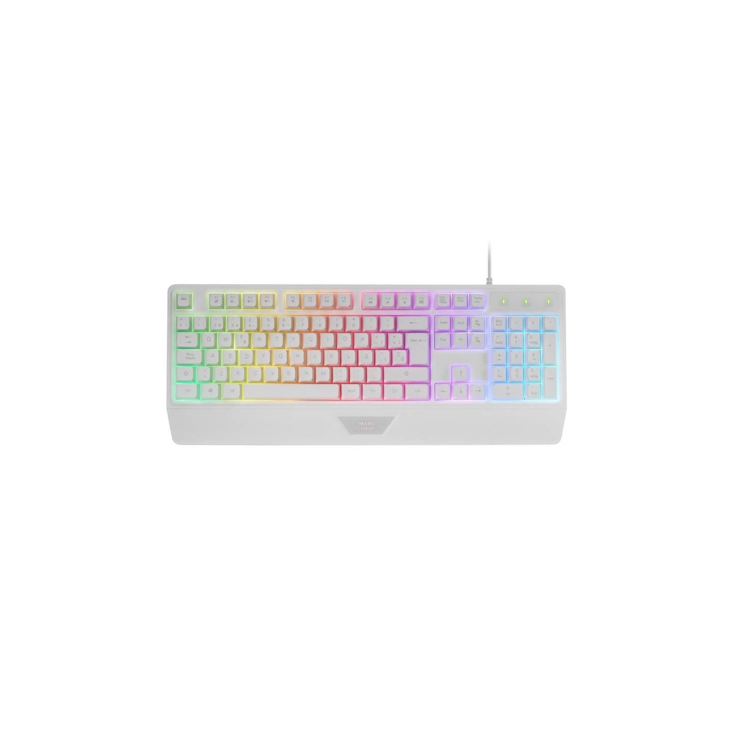 Teclado Gaming SemiMecánico Mars Gaming MK124/ Blanco