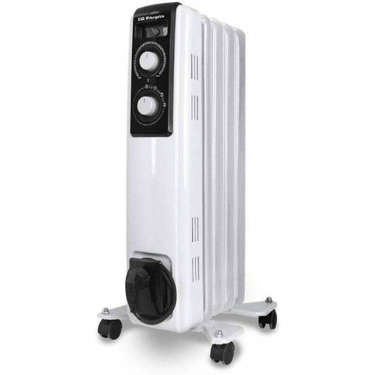 Radiador de aceite orbegozo rf 1000/ 2 potencias/ 500-1000w/ 5 elementos caloríficos