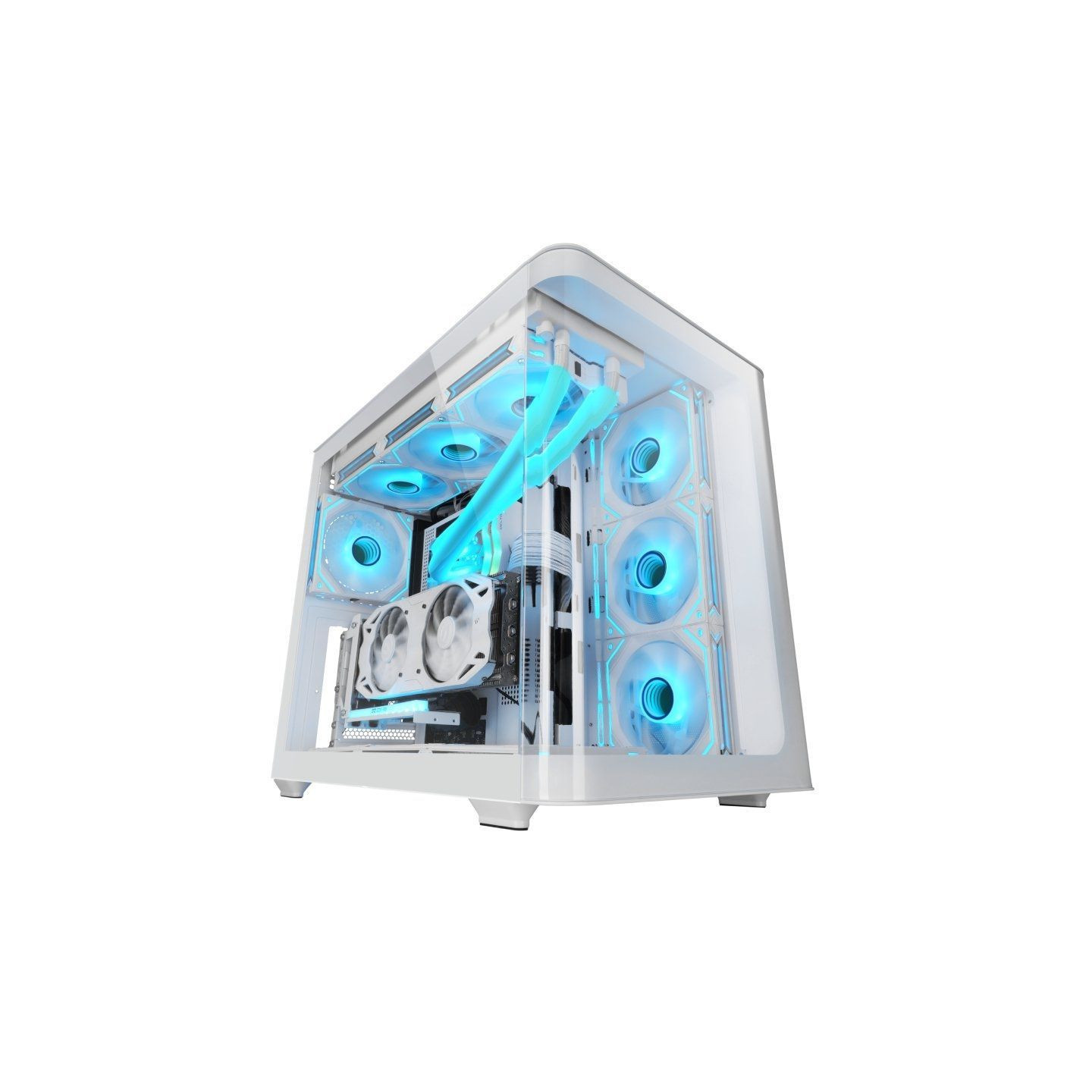 Caja Gaming Semitorre Mars Gaming MC-FUSION/ Blanca