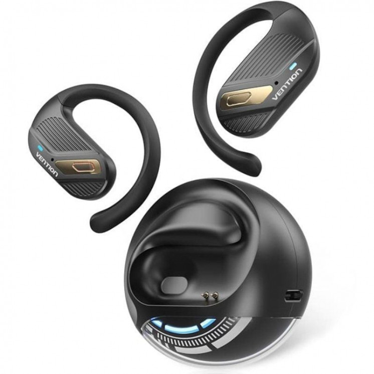 Auriculares deportivos bluetooth vention open ear openbeat o12 nbub0 con estuche de carga/ negros