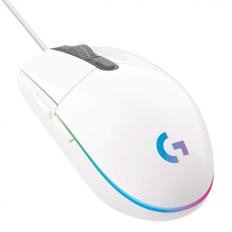 Ratón Gaming Logitech G102 Lightsync/ Hasta 8000 DPI/ Blanco