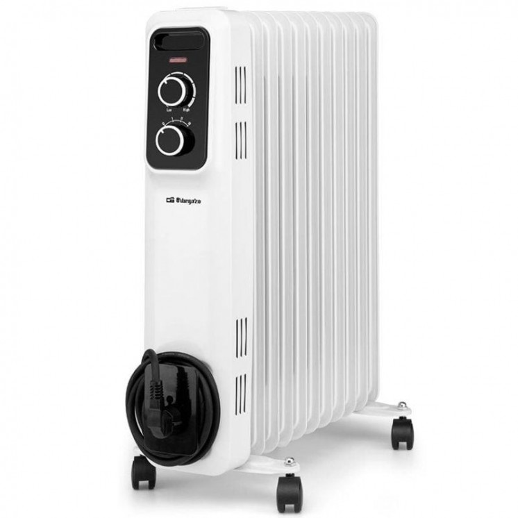 Radiador de aceite orbegozo rs 2500/ 3 potencias/ 2500w/ 11 elementos caloríficos