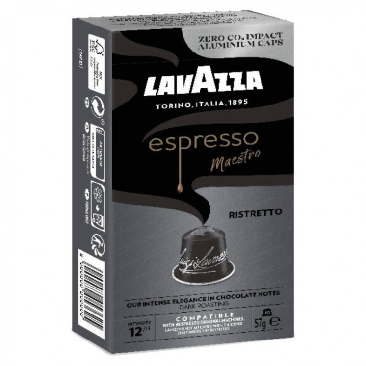 Cápsula lavazza espresso maestro ristretto para cafeteras nespresso/ caja de 10