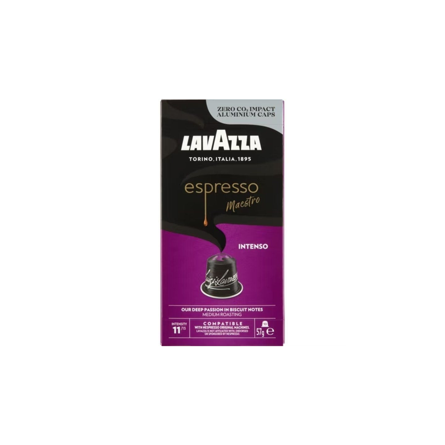 Cápsula lavazza espresso maestro intenso para cafeteras nespresso/ caja de 10