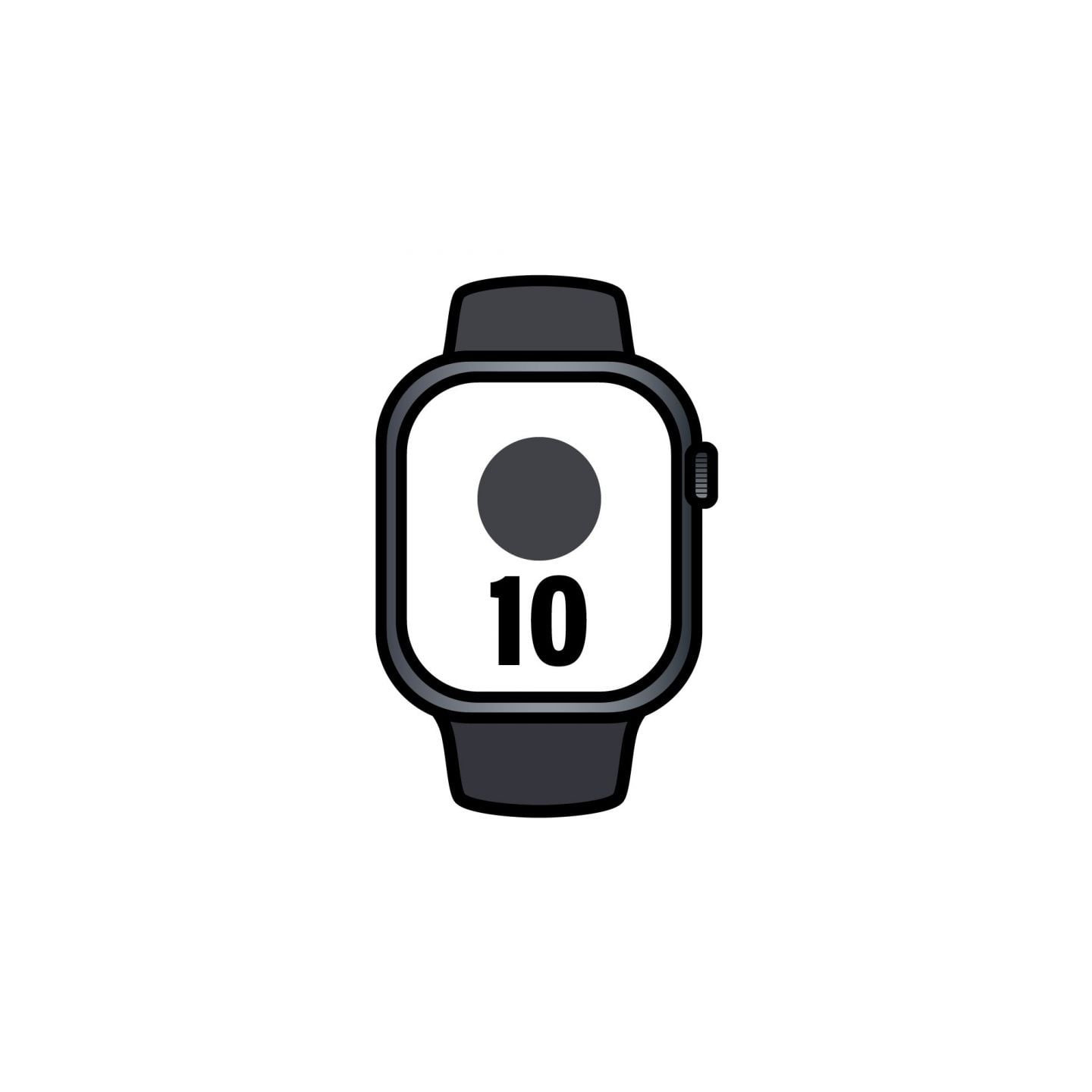 Apple watch series 10/ gps/ 42mm/ caja de aluminio negro azabache / correa deportiva negra s/m