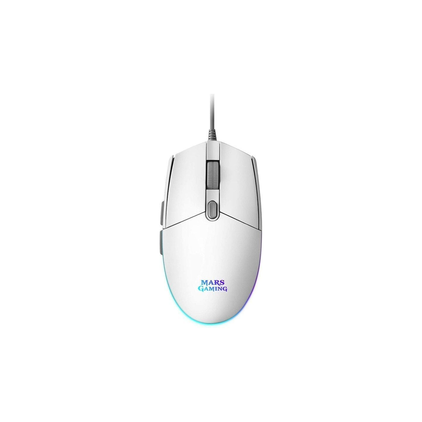 Ratón Gaming Mars Gaming MMGW/ Hasta 3200 DPI/ Blanco