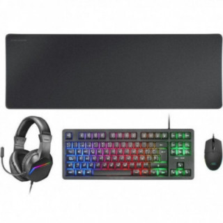 Pack Gaming Mars Gaming MCP-RGB3/ Teclado RGB + Ratón Óptico + Alfombrilla XXL + Auriculares