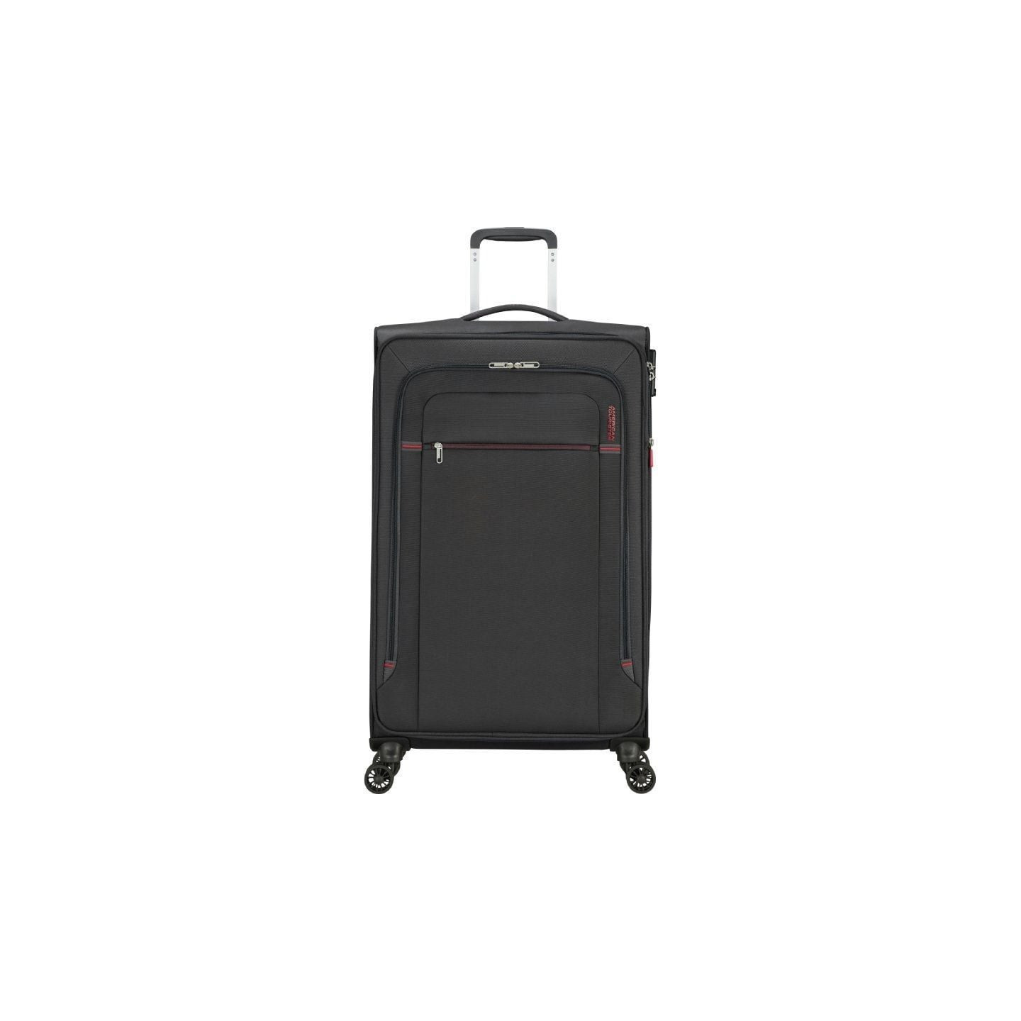 Maleta mediana american tourister crosstrack spinner expansible 79cm/ 79x46.5x30.5cm/ 4 ruedas/ gris y rojo