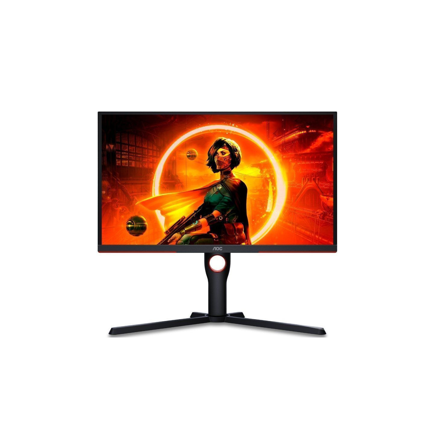 Monitor gaming aoc 25g3zm/bk 24.5'/ full hd/ 0.5ms/ 240hz/ va/ regulable en altura/ negro y rojo