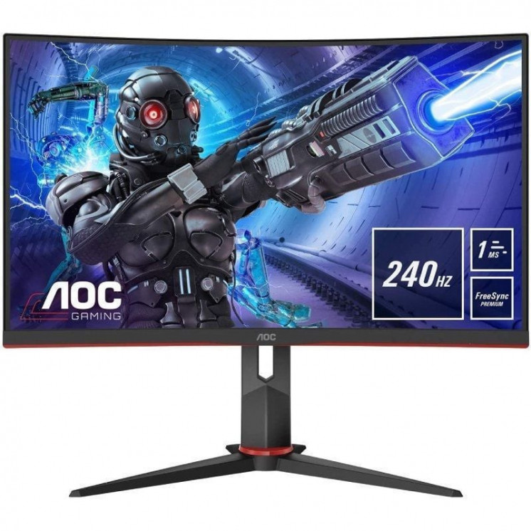 Monitor gaming curvo aoc c32g2ze 31.5'/ full hd/ 1ms/ 240hz/ va/ negro