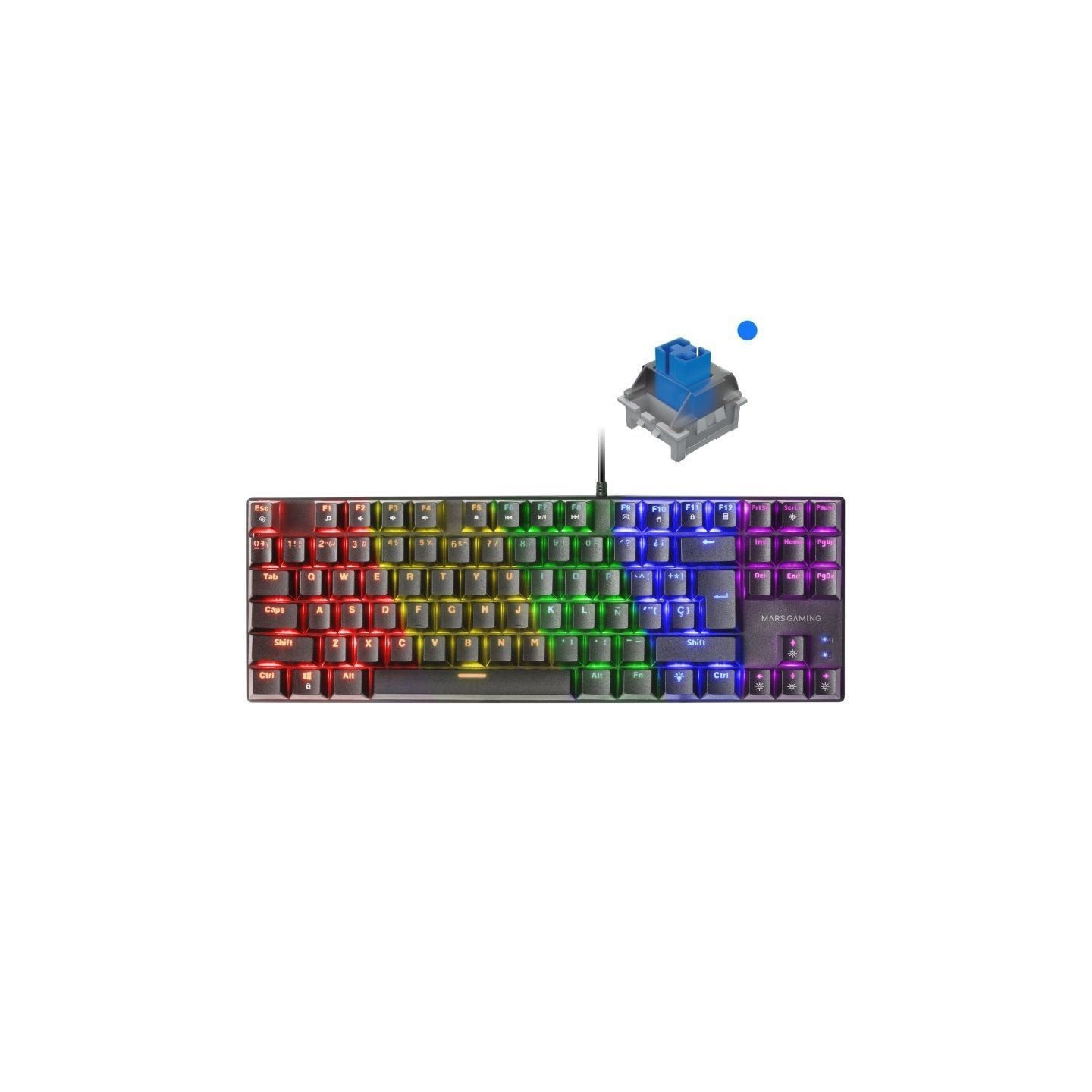 Teclado Gaming Mecánico Mars Gaming MK80BES/ Switch Azul